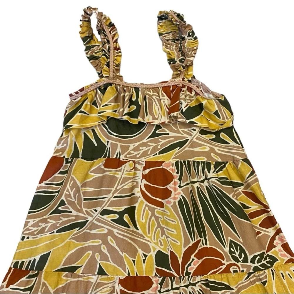 Sezane Fily Vicky Dress in Multi Leaves Print Size FR 34 US 2 - Picture 6 of 11